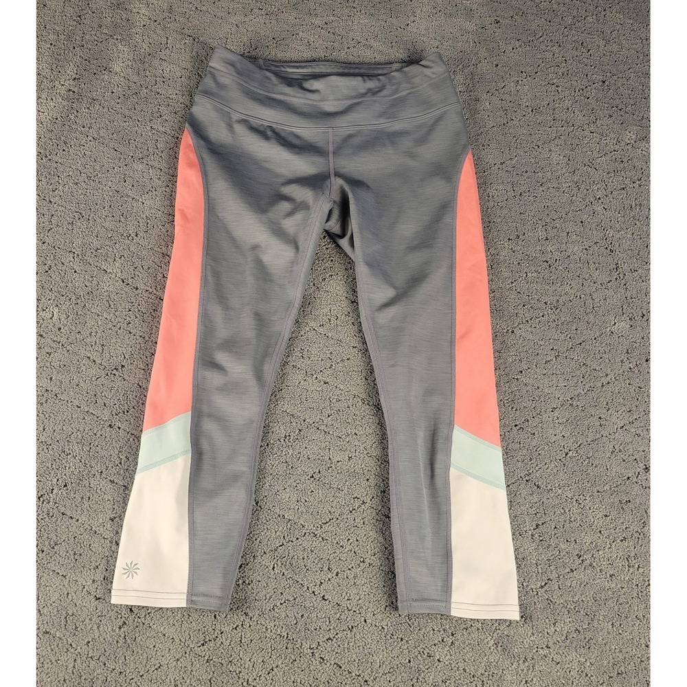 Athleta Pants Womens S Sonar Colorblock Capri‎ Pull On Slimming Yoga Athleisure
